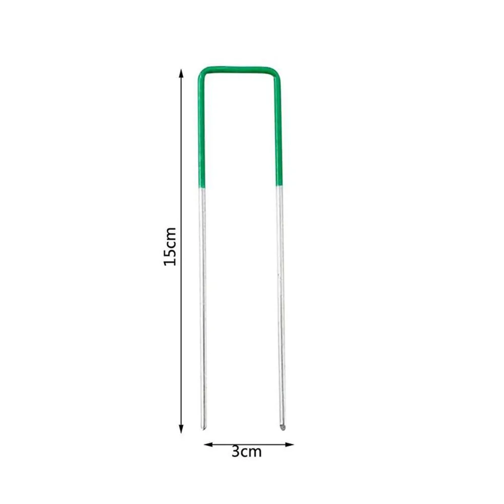 U-shaped Nails Staples Staples U-Shaped Steel Lawn Pegs 150*30*3mm 5.91*1.18*0.12 Inches Carbon Steel Fastening Nails Galvanized