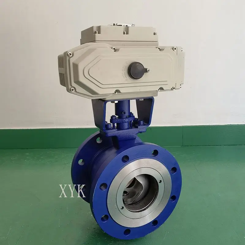 V Type Stainless Steel Cast Steel Ball Valve Flange Explosion Proof For High Temp Steam Pulp Powder Cut Off And Adjustment Jobs - view 3