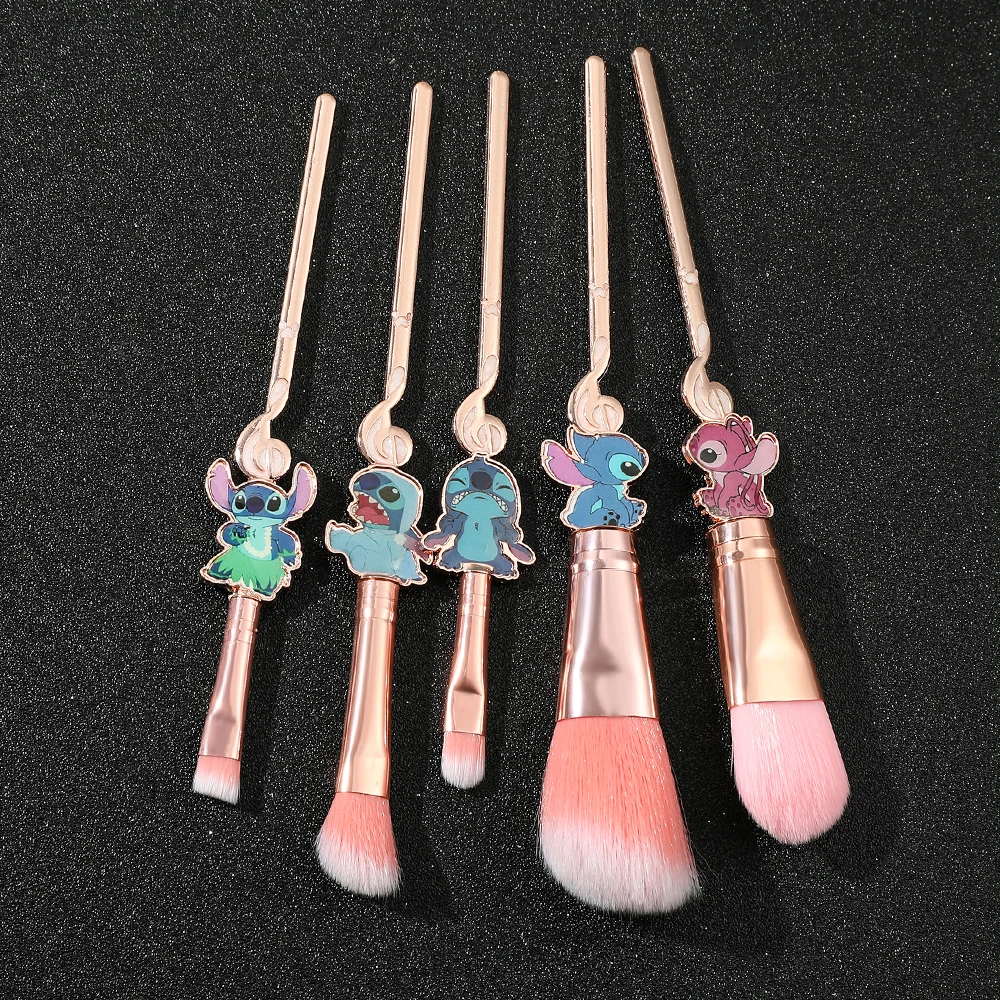 

5Pcs Disney Lilo & Stitch Makeup Brush Set Stitch Highlight Blush Eye Shadow Brush Concealer Foundation Cosmetic Brush