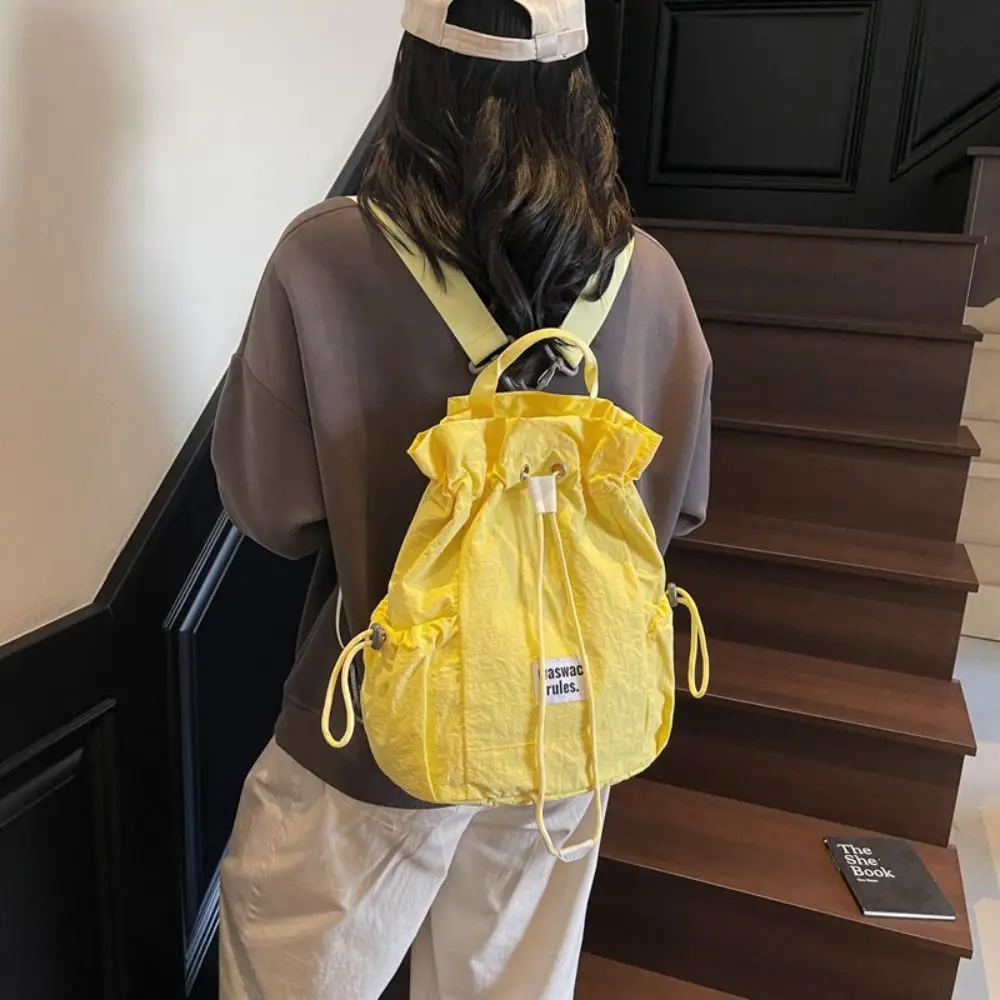 

Large Capacity Sport Racket Storage Backpack Lightweight Solid Color Fitness Shoulder Bag Nylon Tennis Drawstring Fitness Bag