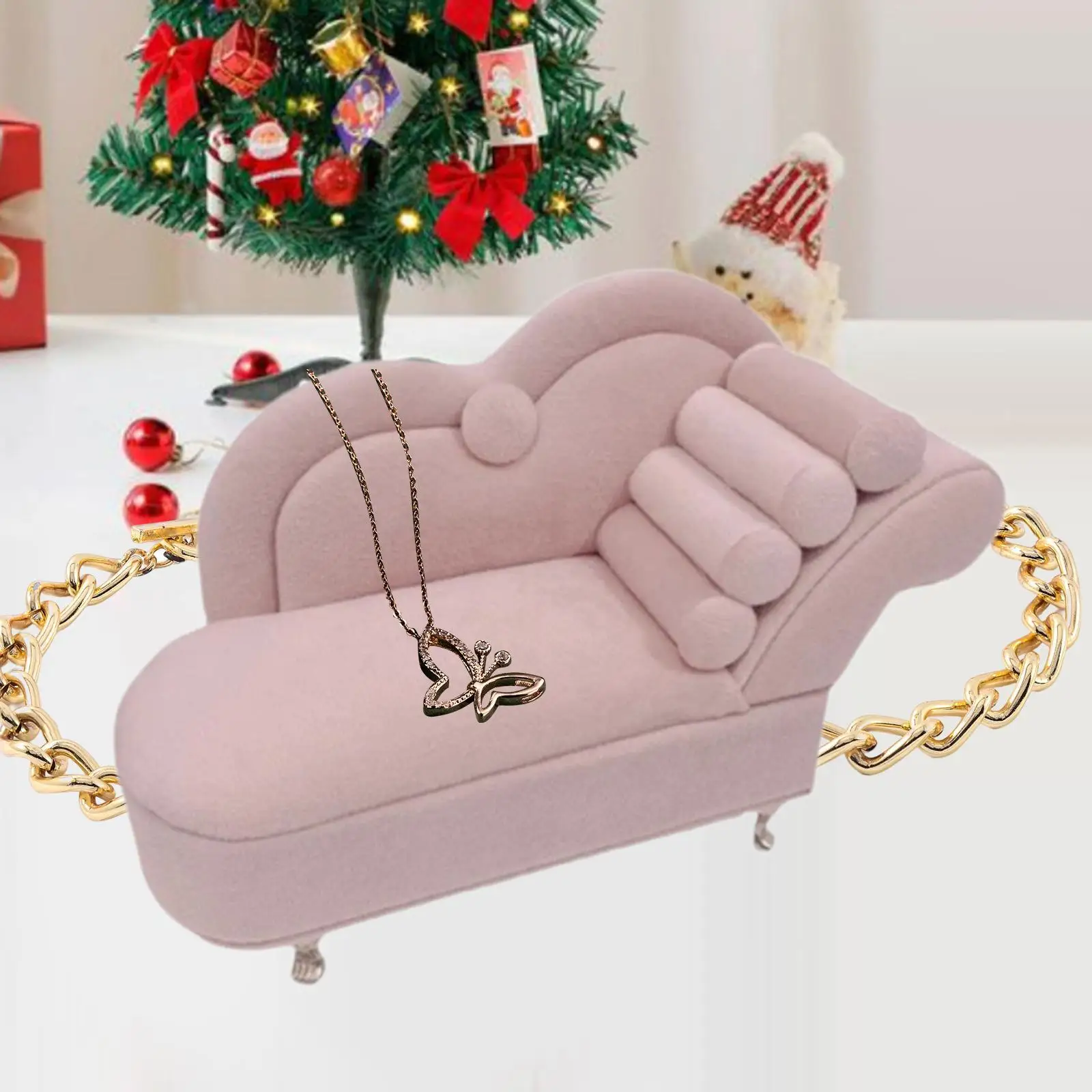 Шкатулка для драгоценностей, диван, пылезащитный держатель для ожерелья, шпильки для ушей, витрина