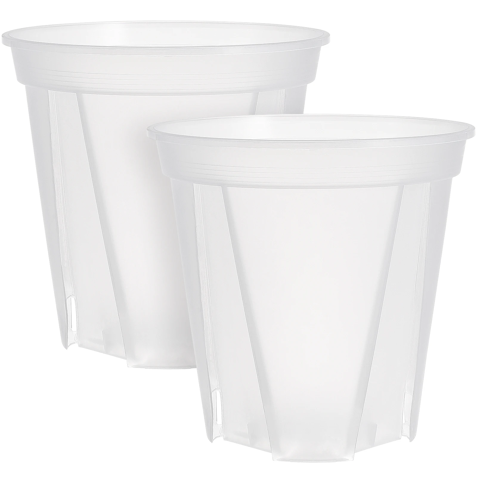 

2pcs Clear Plastic Plant Pots Transparent Nursery Containers For Succulents Cactus Office Decor 4.7Inch