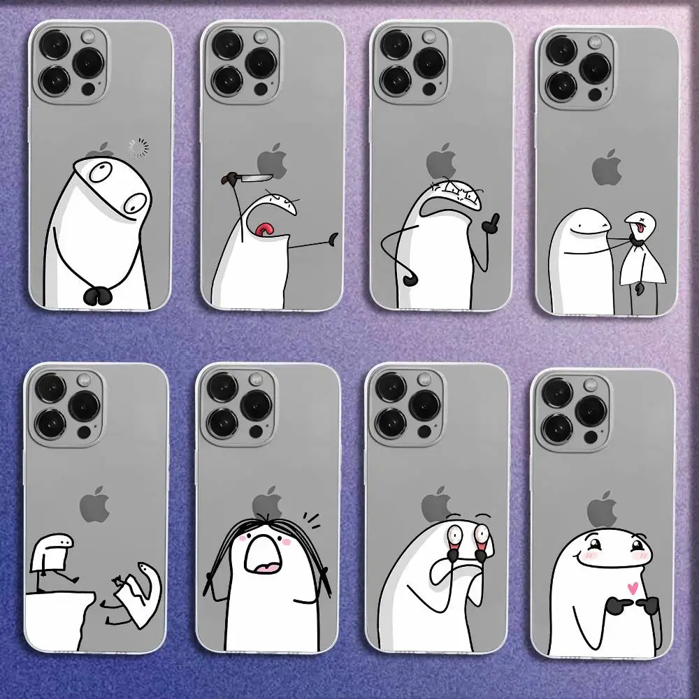 Bonita funda divertida para teléfono Celular Flork para iPhone 16,15,14,13,12,11 Plus,Pro,Max,XR,XS,Plus,E,Mini cubierta transparente