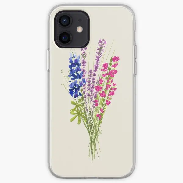 Subtle Bi Pride Flowers Iphone Tough Cas  Phone Case Customizable for iPhone 11 12 13 14 Pro Max Mini 6 6S 7 8 Plus X XS XR Max