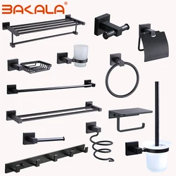 Bathroom aluminum Hardware Sets Towel Rack Paper holder Toilet Brush Holder Towel Holder hook Row hook Activity bar