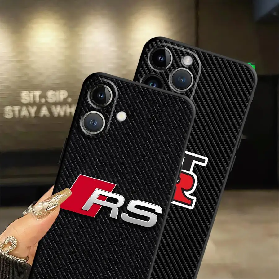 Sports Car Cool R Black Soft Phone Cover Case for iPhone 7 8 17Air 15 16 14 Plus XS Max XR 13 12 11 17 Pro Max