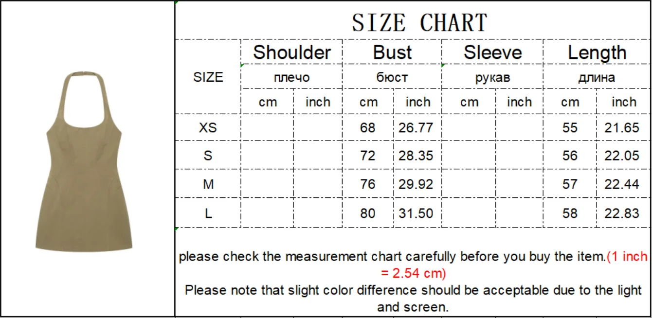 TFMLN Sexy Damen Rückenfreies Neckholder-Minikleid Elegantes Schlankes Ärmelloses Kurzes Kleid Sommer Neu Urlaub Damenkleid 2026 – Detail 1