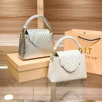 High-end Feel Niche Fashion Crossbody Bag Women's Stylish Single Shoulder Slant Bag Genuine Leather Bird Pattern Handbag