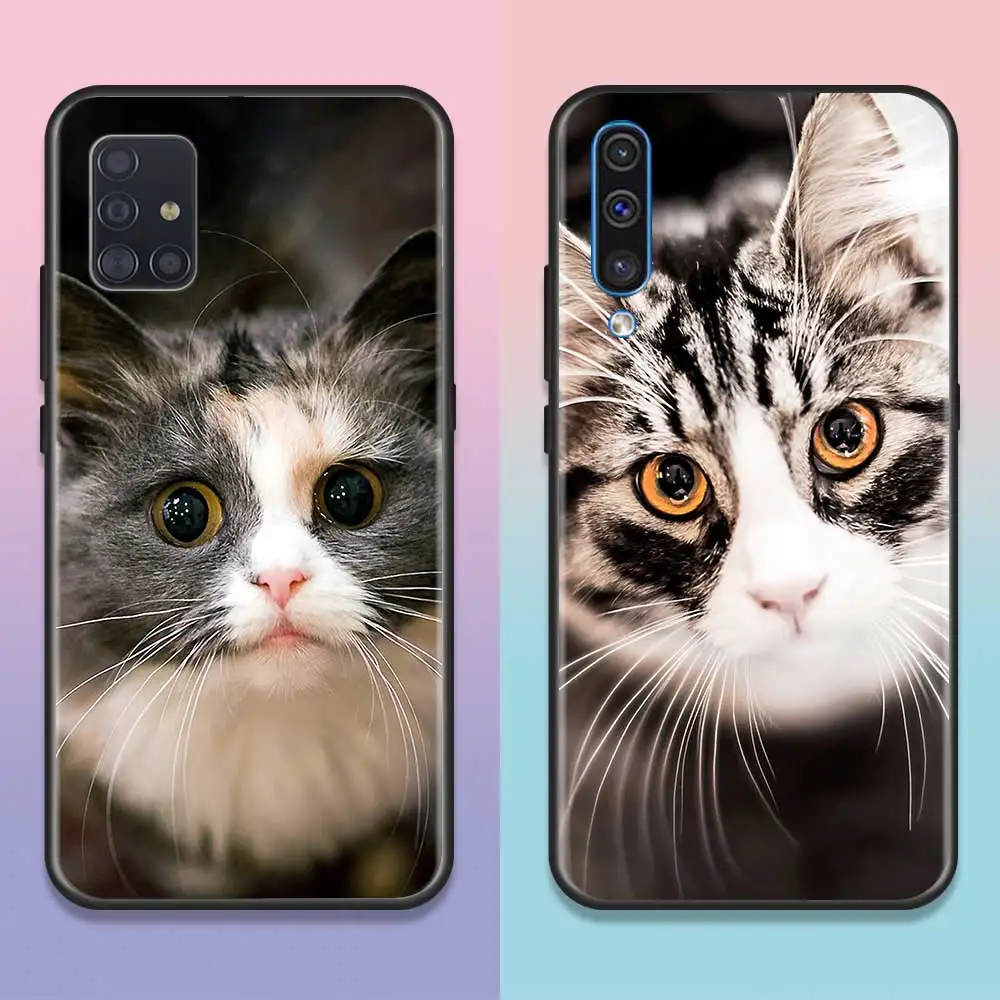 Silicone Case For Samsung Galaxy A12 A13 A14 A15 A22 A23 A24 A25 A32 A33 A34 A35 A42 Back Cover Fundas Phone Housing Cat Lovely