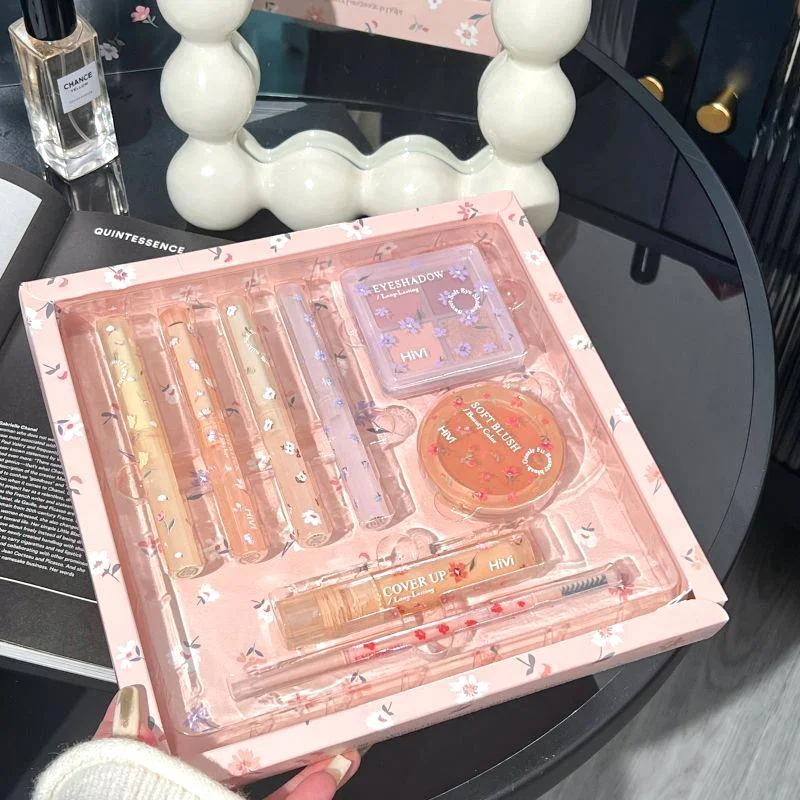 مجموعة مكياج فلاور نوز للنساء، مجموعة كاملة، مجموعة منتجات مكياج طويلة الأمد، 8 قطع أحمر شفاه