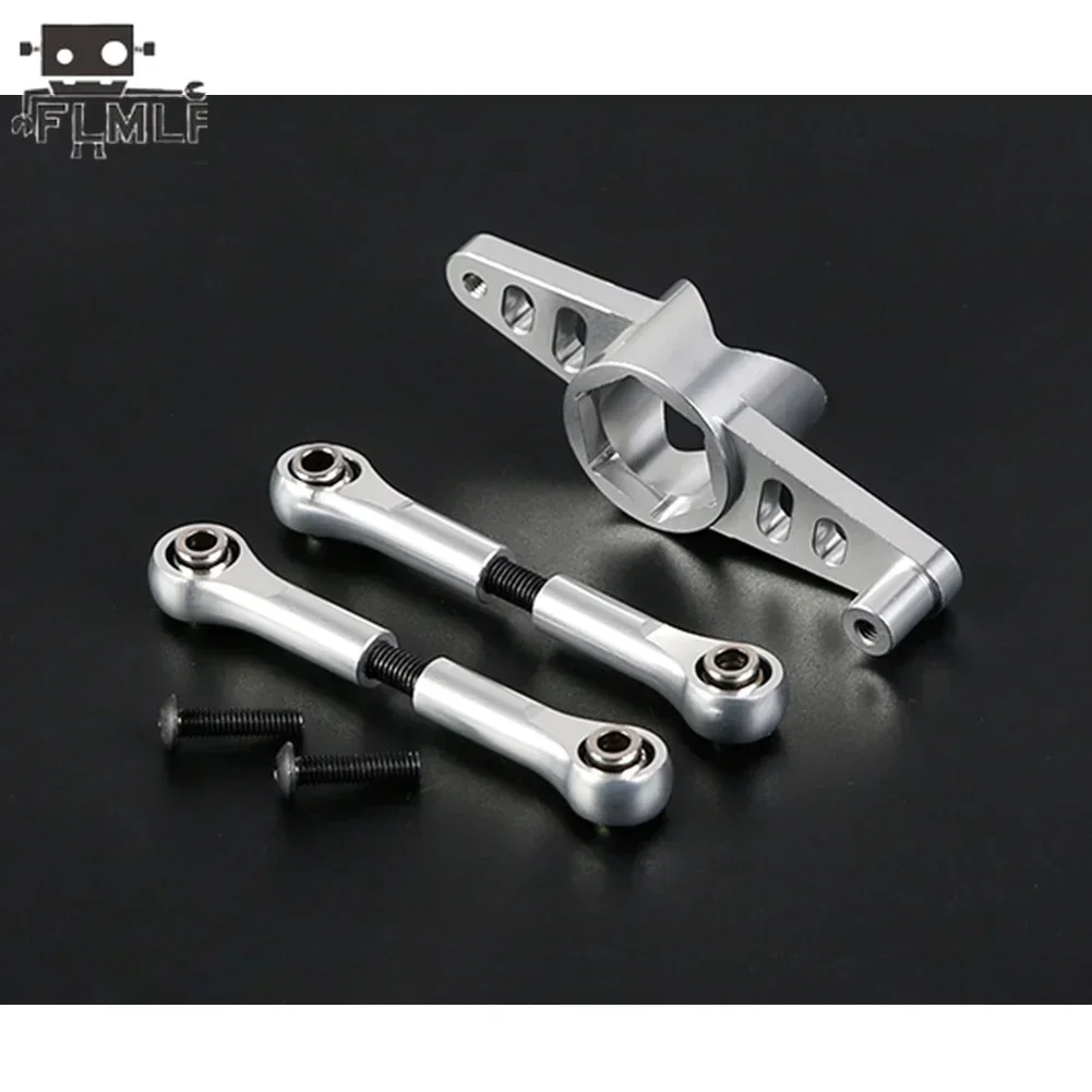Rc Car CNC Aluminum Dual Steering Servo Mount + Tie Rod for 1/5 Losi 5ive-t Rofun Rovan LT King Motor X2 FID DDT QL Truck Parts