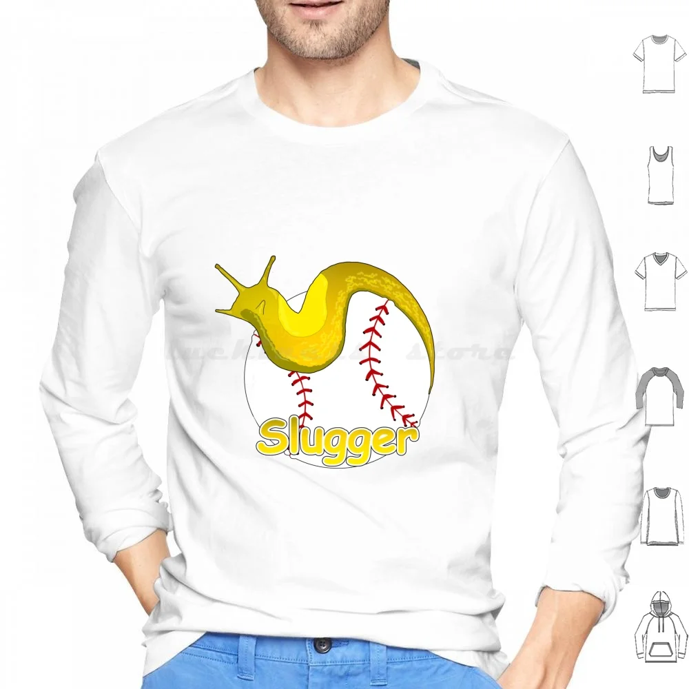 Slugger Banana Slug On Baseball Hoodie cotton Long Sleeve Hydro Slug Animal Baseball Baseball Lovers Sports Slugger Cute