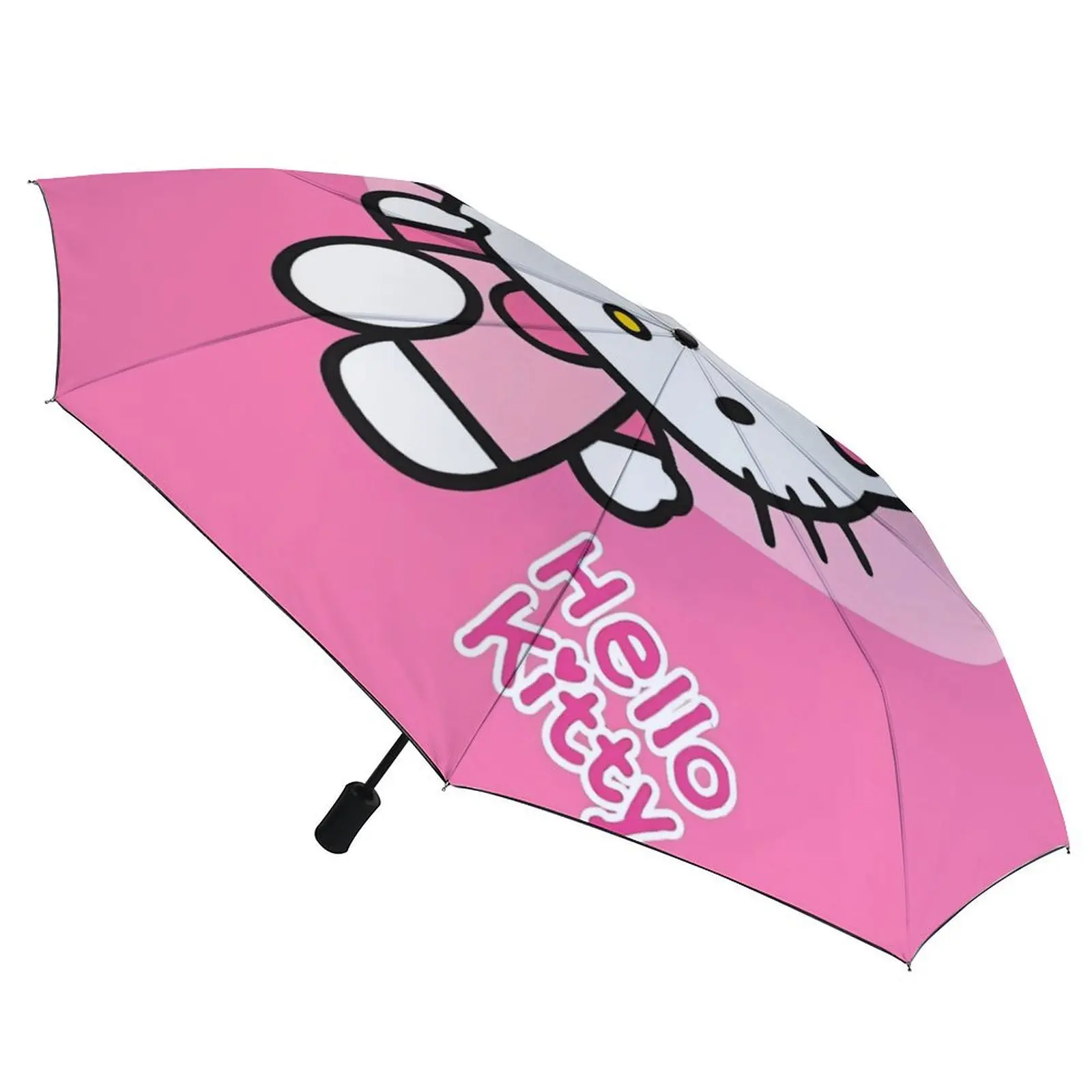 

Зонт Hello Kitty Kawaii с рисунком из мультфильма, солнцезащитный крем, устойчивый к ультрафиолетовому излучению, портативный красочный 3-кратный автомобильный зонт для пляжной живописи