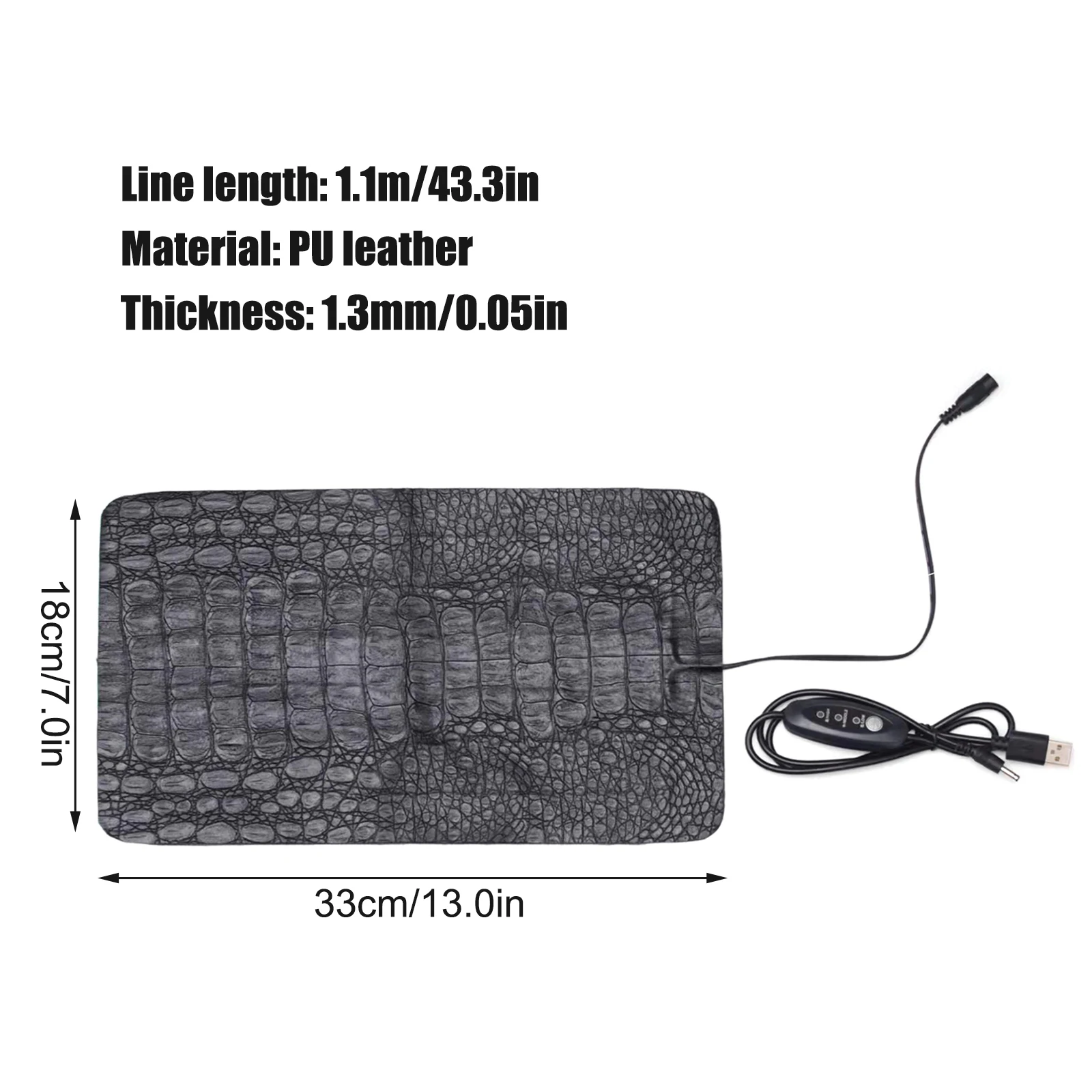 Heating Sheet Heated Mat Warming Pad Terrarium Reptile Adjustable Temperature Anti-scratch PU Leather Electric Blanket