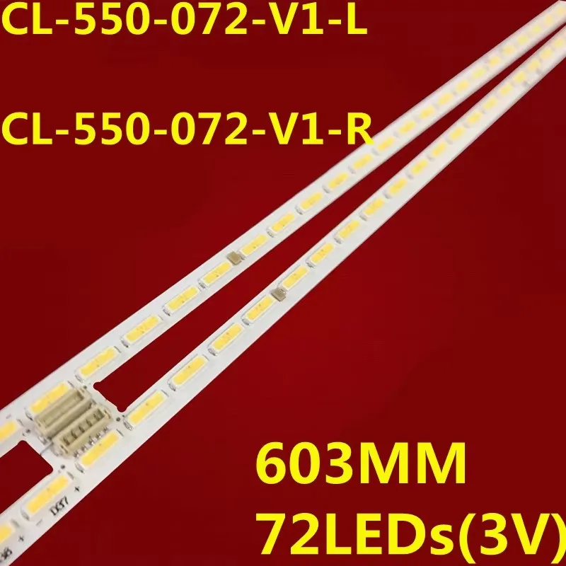 Tira de LED de 605MM, 72 lámparas para CL-550-072-V1-L CL-550-072-V1-R 11800822 LK10024666-AO 55PUS71010A 55PUS7101/12 TPT550U2-EQLSJA.G