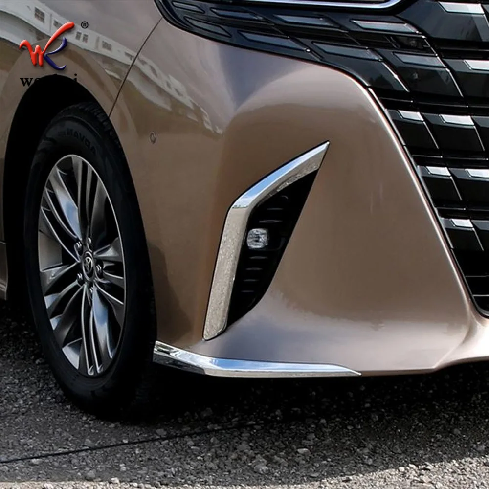 

Для Toyota Alphard Vellfire 40 серия 2023 2024 стальной автомобильный передний бампер угловая крышка отделка против натирания губы молдинг крышка аксессуары