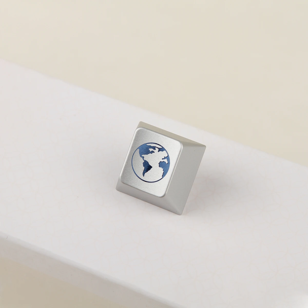 Earth Logo Metal Keyacps Cross Axis Mechanical Keyboard ESC Keycap Original Profile Aluminum CNC No Backlit Black Silver Caps