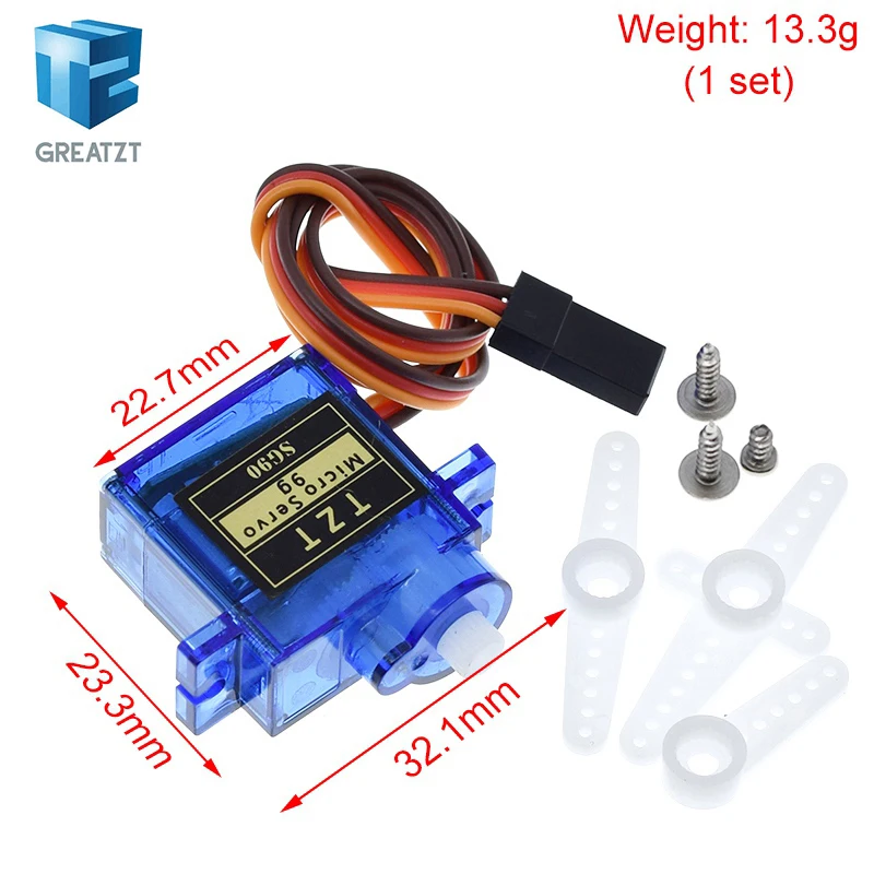 TZT  Official Smart Electronics Rc Mini Micro 9g 1.6KG Servo SG90 for RC 250 450 Helicopter Airplane Car Boat For Arduino DIY