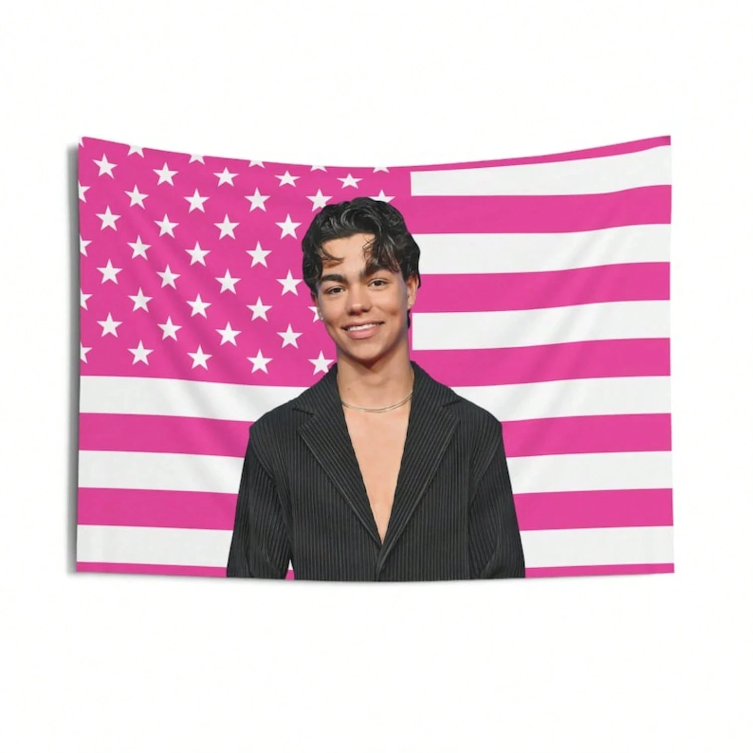 Malachi Barton Rosa Amerikanische Flagge Wandteppich Wandbehang Dekor für Wohnheim und Vermietung Zuhause Zimmer Hintergrund Stoff Dekoration
