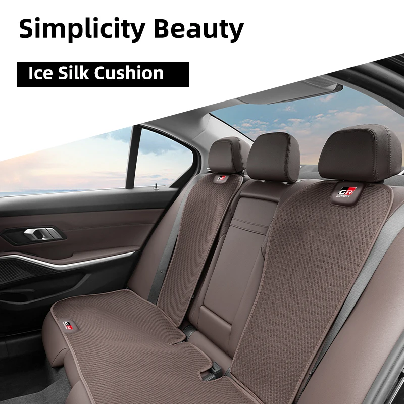 Car Ice Silk Seat Cover Front Rear Seat Cushion Protective Pad  For Toyota GR Sport Aygo Corolla Yaris Prius CHR Camry Avensis