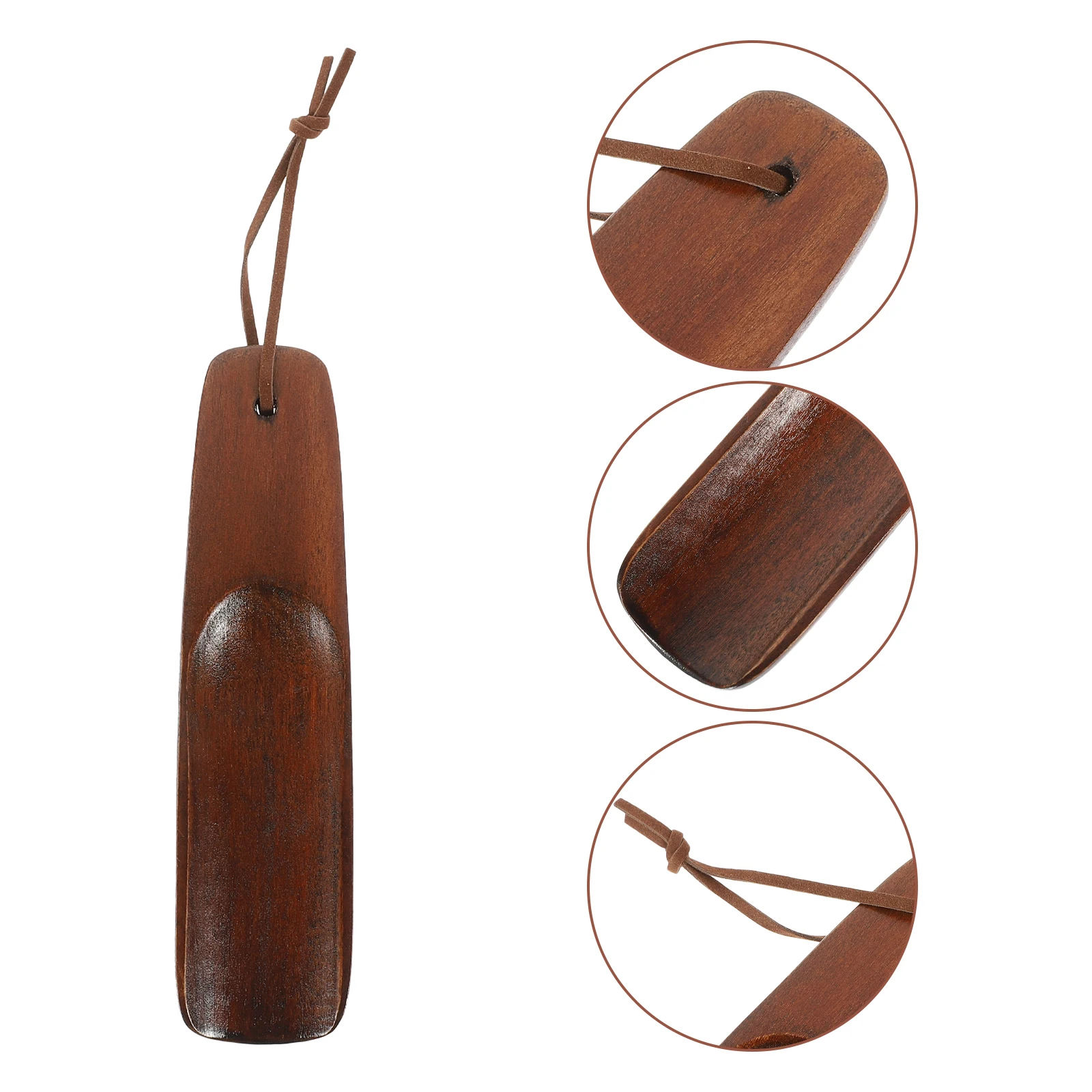 

2 pcs Wooden Shoehorns 15 5cm Practical Household Convenient Tools with Rope for Boots Reduces Bending Relieves Pain