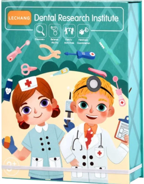 Odontoiatria orale per bambini in legno transfrontaliero piccolo medico infermiere simulato dentista set giocattolo medico per casetta da gioco