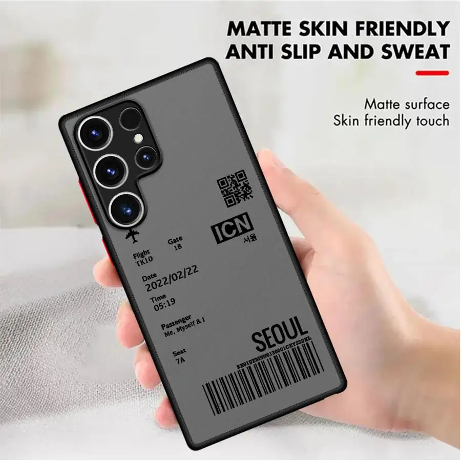Airplane Bus Tickets Phone case for Samsung Galaxy S9 S10 Plus S20 S21 S22 S23 S24 S25 Plus Ultra FE fundas case