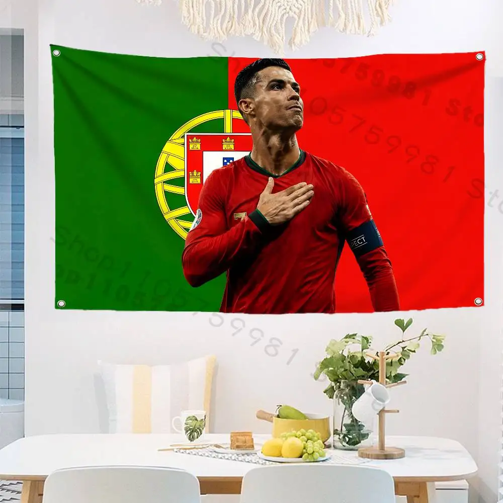 R-Ronaldo Football CR7 Flag Tapestry Banner For Bedroom Outdoor Living Room Restaurant Bar Wall Decor Party