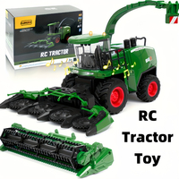 RC 1/24 scale farm combine tractor toy for ages 3+, comes with 2 Grian heads/lights, makes a great Easter birthday gift.