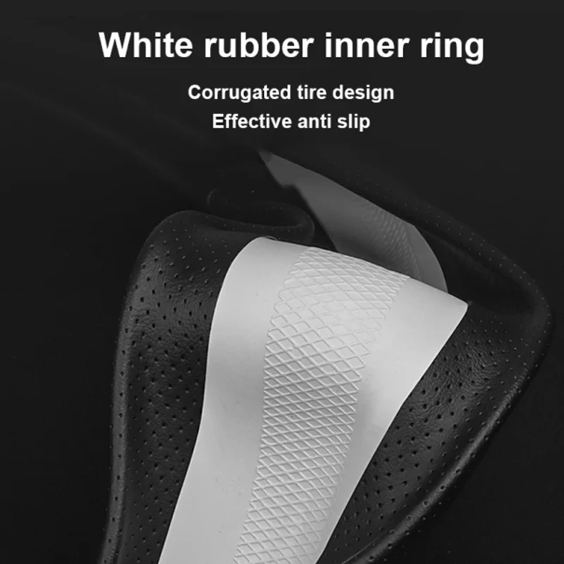 New For Peugeot 308 3D Carbon Fiber Round Steering Wheel Cover 37-38cm