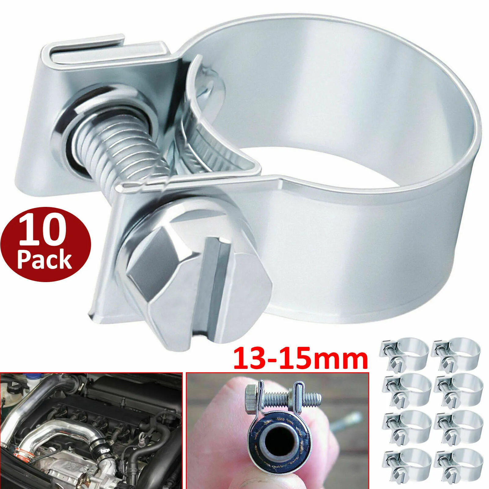 10PCS Slangklemmen Brandstofleiding Jubileum Klem Diesel Benzine Pijp Koelvloeistof Radiator Buisklem Koolstofstaal Sluiting Huishoudelijk Gereedschap