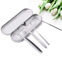 1pc/3pcs Tongue Scrapers for Adults Tough Metal Tongue Cleaner w/Storage Case Stainless Steel Tongue Scrubber for Fresh Breath