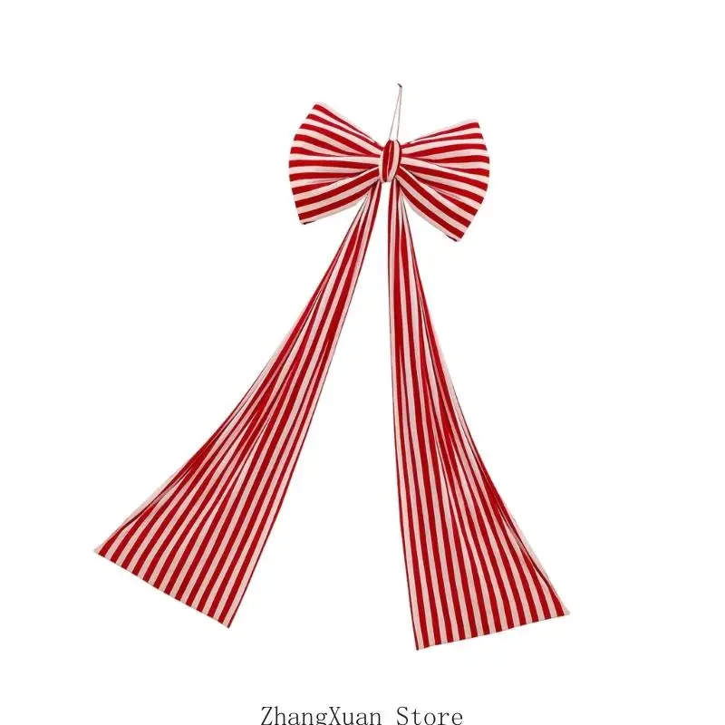 Weihnachtsbaumband-Akzent, gestreifter Hängebesatz aus weichem Stoff 3XUF – Detail 8