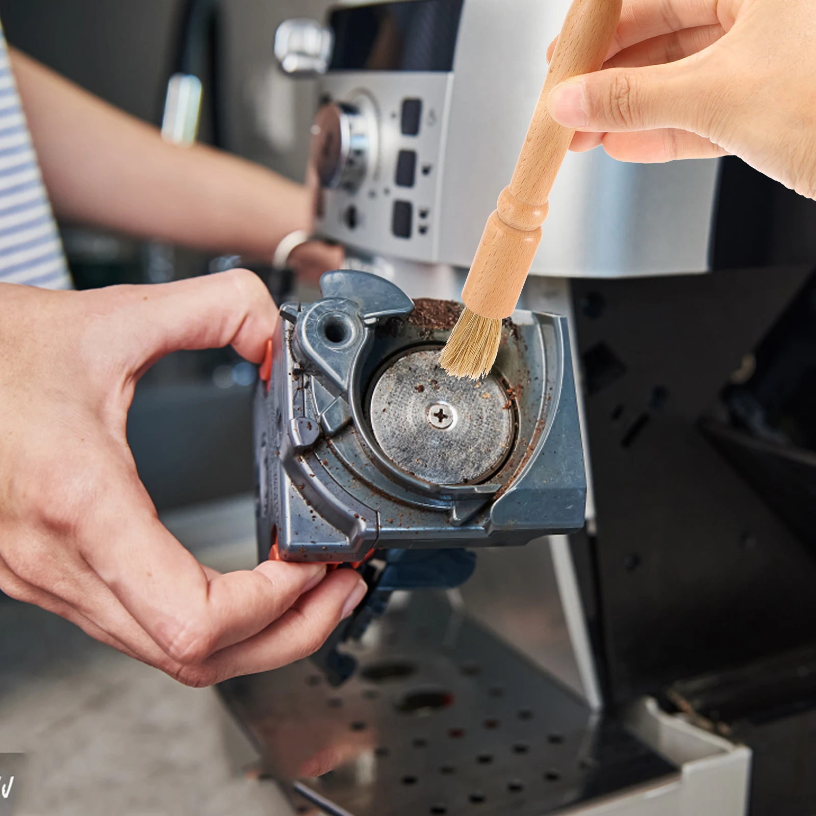 5 قطعة مجموعة فرشاة القهوة مع شعيرات النايلون عالية الكفاءة متعددة الاستخدامات ماكينة إسبريسو تنظيف فرشاة للمنزل المطبخ أداة باريستا