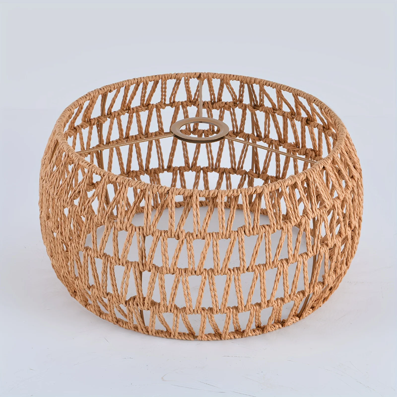 Rustic Braided Rope Lampshade Pendant Lights Handmade Bamboo Rattan Wicker Hanging Lamp for Kitchen Living Room Bedroom Corridor