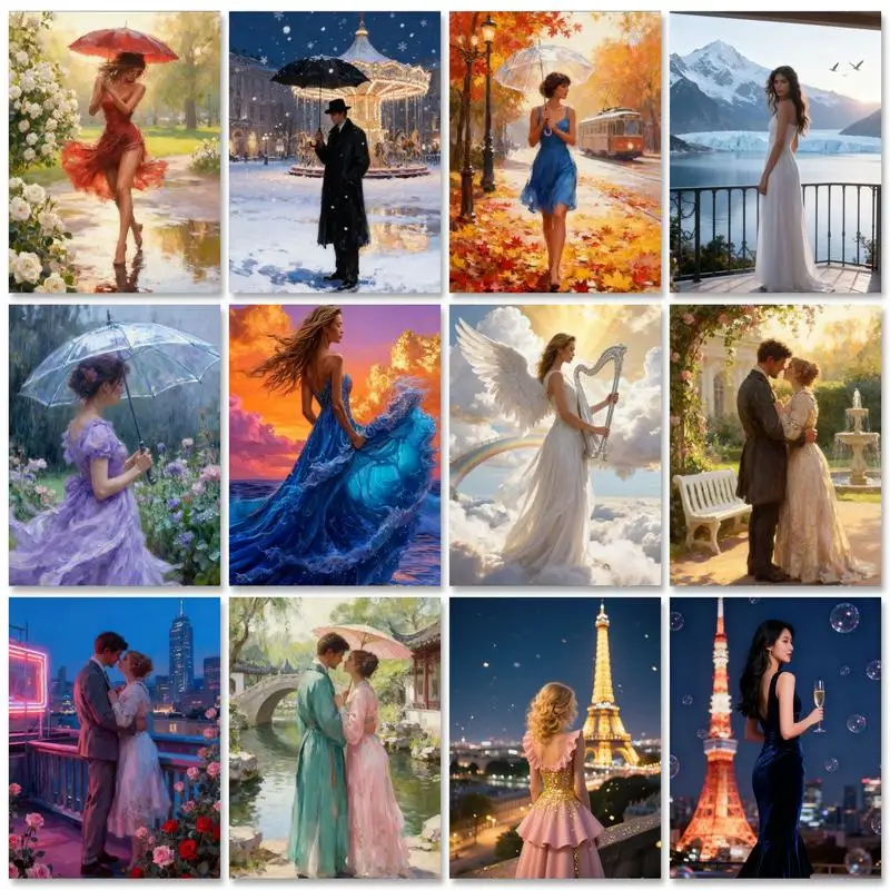 

GATYZTORY Painting By Number Women Frame Handmade Wall Art Diy Gift Drawing By Numbers Figure Picture For Living Room