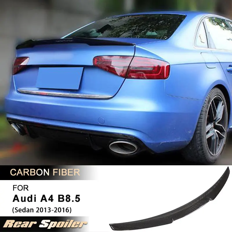 Car Rear Trunk Spoiler Wings for Audi A4 B8.5 Sedan 2013-2016 Racing Rear Spoiler Boot Trunk Wing Lip Body Kit Full Carbon Fiber