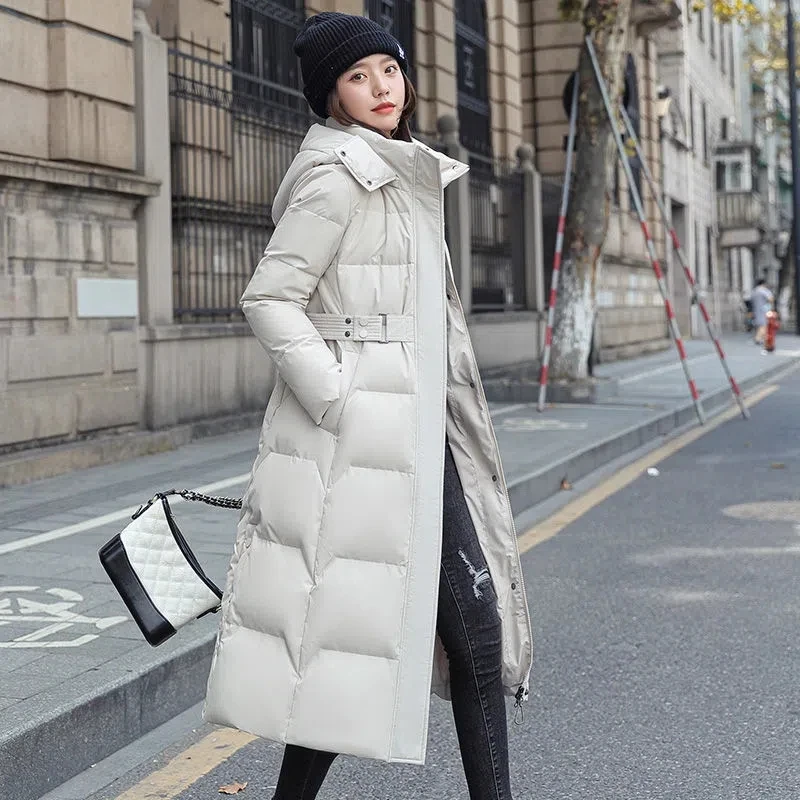 2022Winter New Down  Womens Long Over-the-knee Fashion High-end Women's Temperament Coat Loose Warm Slim Fit And Thin Coat