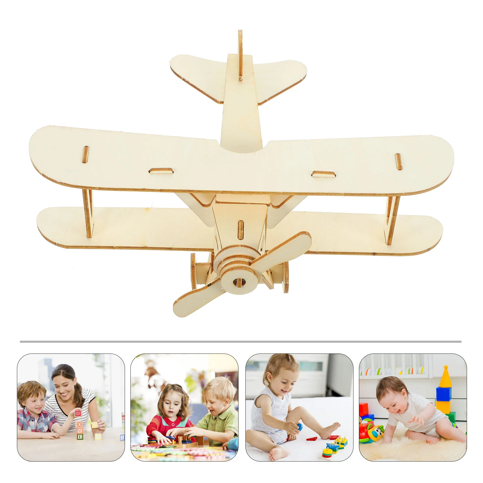 Rompecabezas para adultos, modelo de avión de madera, escultura de juguete, ensamblaje de bambú para niños pequeños