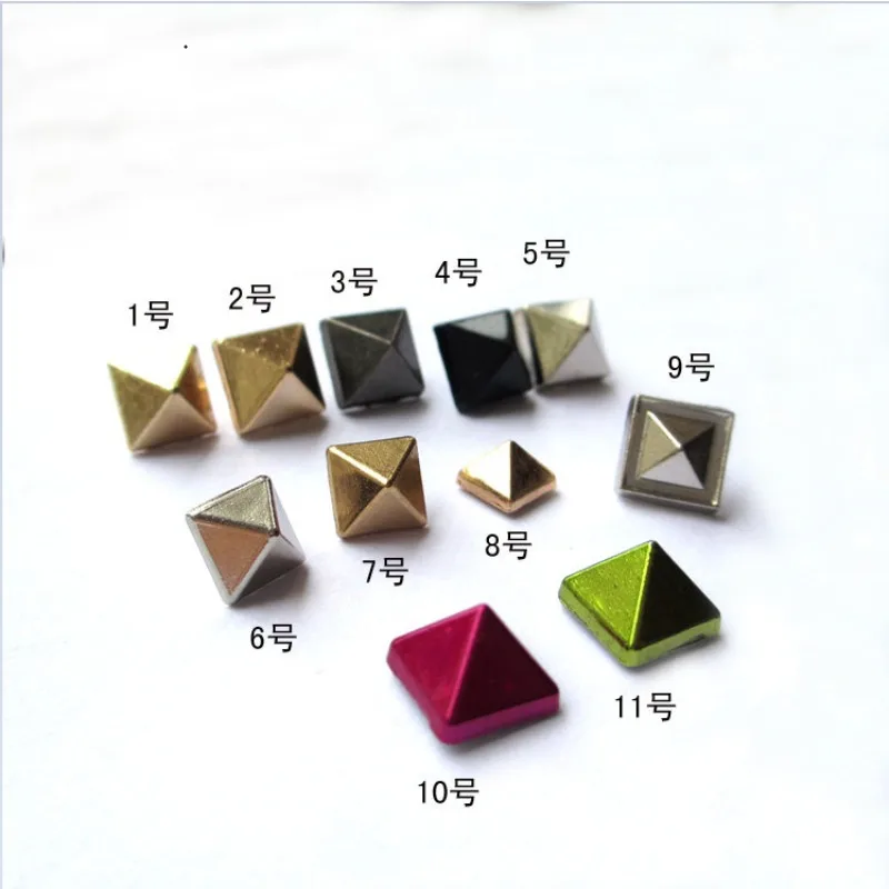 6-9mm DIY Square Rivet Studs and Spikes For Clothing Shoes Bags Accessories