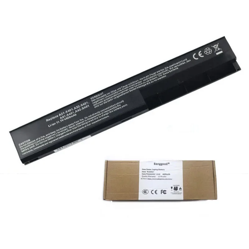 Banggood 4400mAh A31-X401 Laptop Battery for ASUS X301 X301A A32-X401 A41-X401 A42-X401 F301 F301A F301U F401 F401A F401U F50