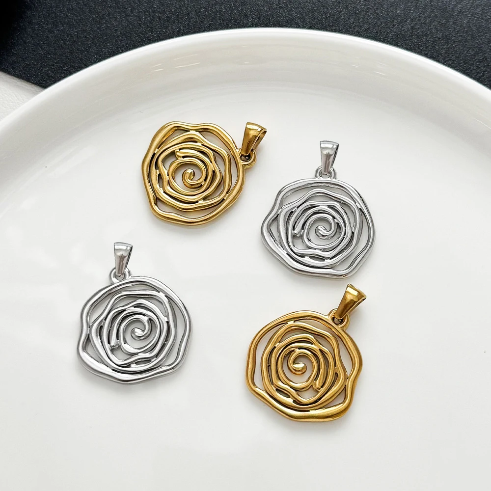 

Cordial Design 50Pcs 22*29MM Hand Made/Jewelry Accessories/Stainless Steel/Rose Shape/Charms For Necklace/DIY Pendant #195140