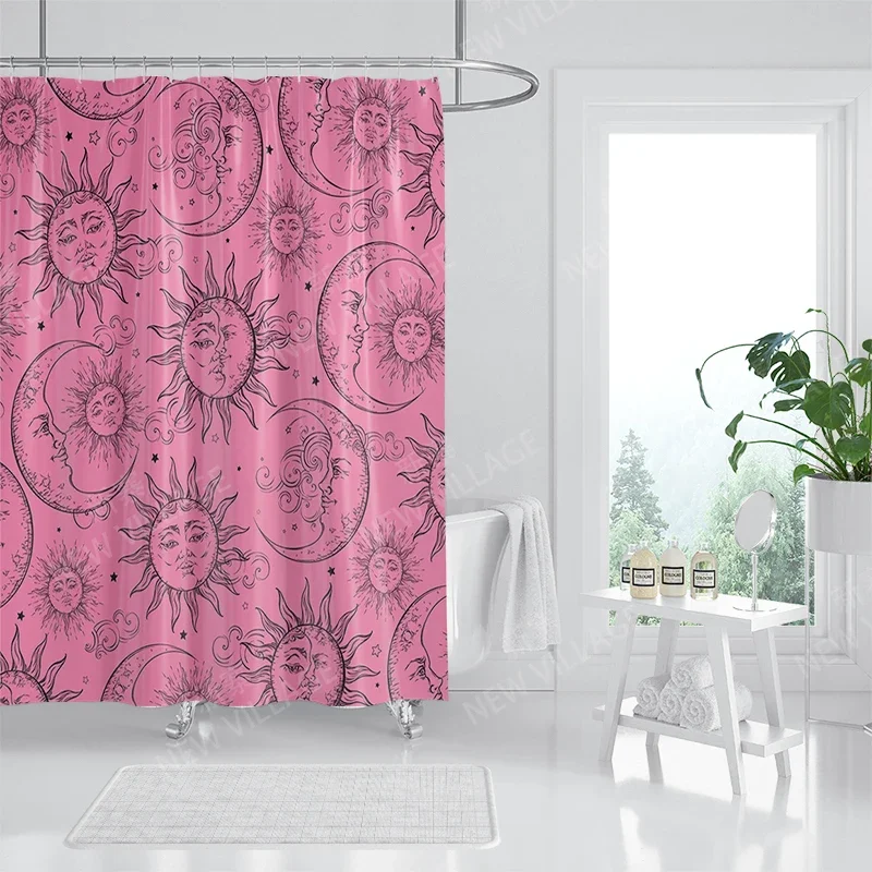 Waterproof fabric shower curtains Bathroom curtain accessories 180x200 Bath curtain for shower 240*236 nordic boho decoration