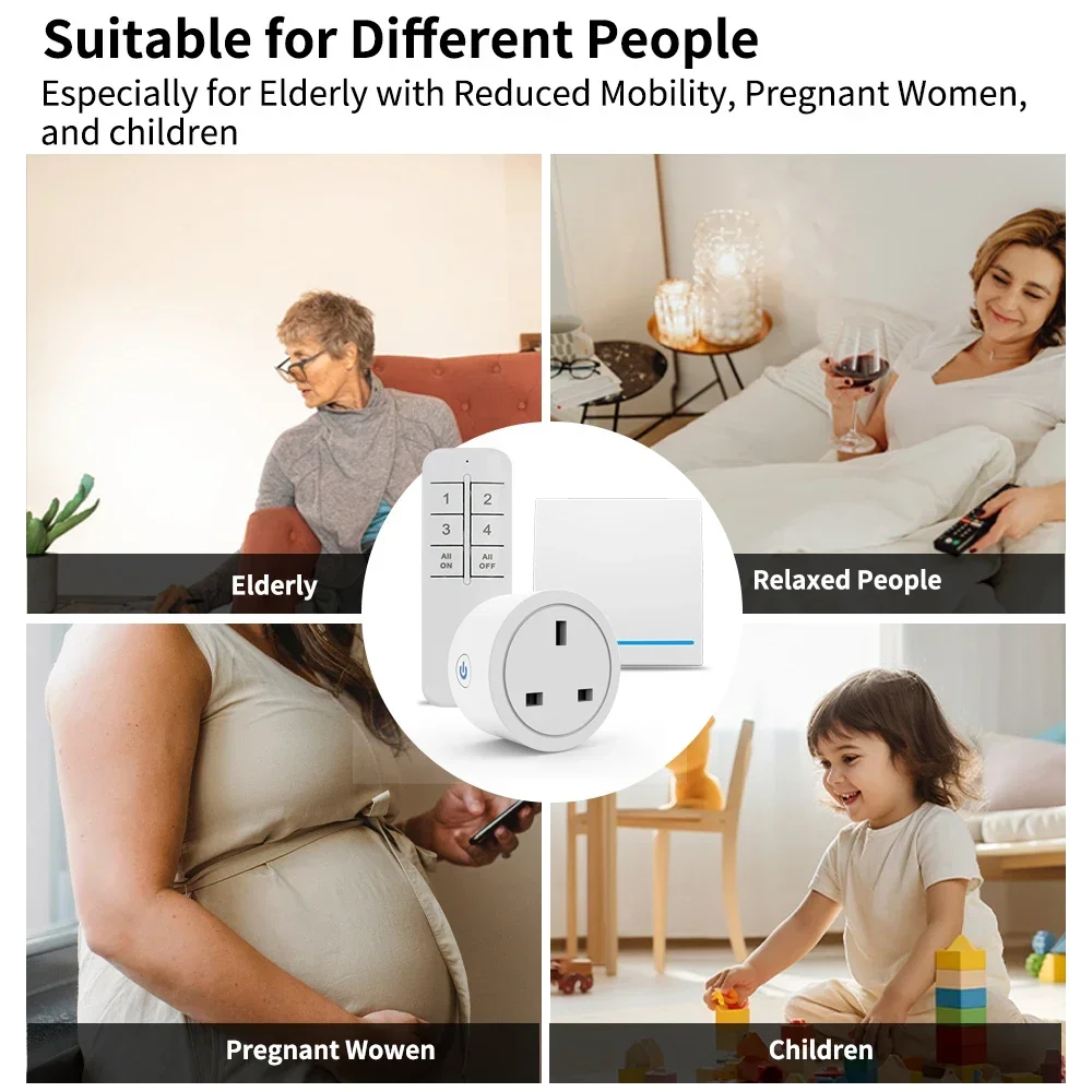 Bluetooth Smart-Steckdose UK-Stecker RF2.4G Kabellose Fernbedienungssteckdose mit EWewLink App Zeitgesteuerter Steckdosenschalter – Detail 6