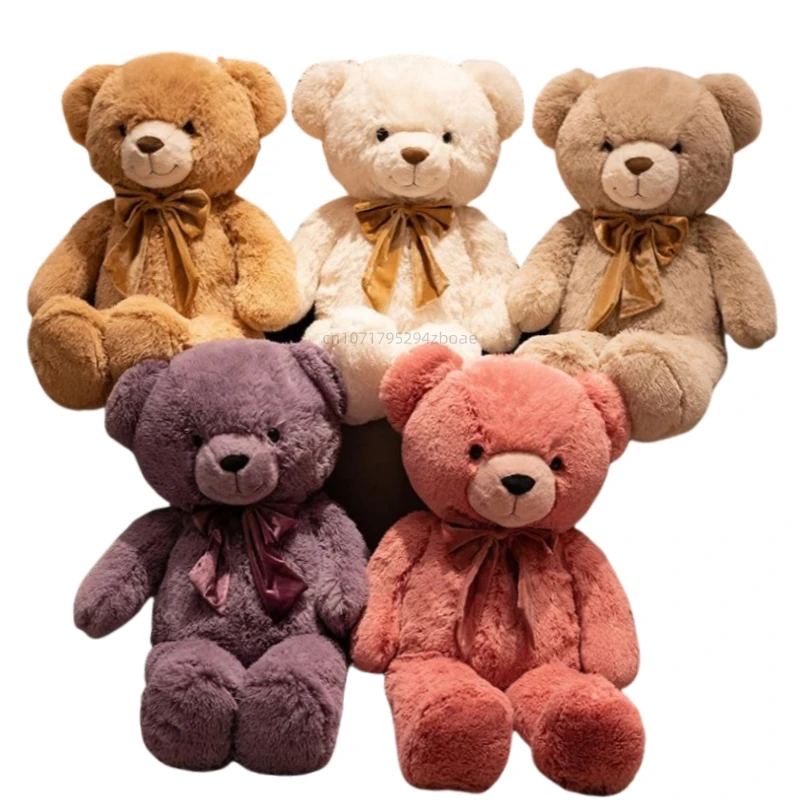 

90cm Cartoon Giant Bear Plush Doll Pillow Colorful Soft Bow Tie Stuffed Animal Bear Home Decoration Gift For Boys And Girls
