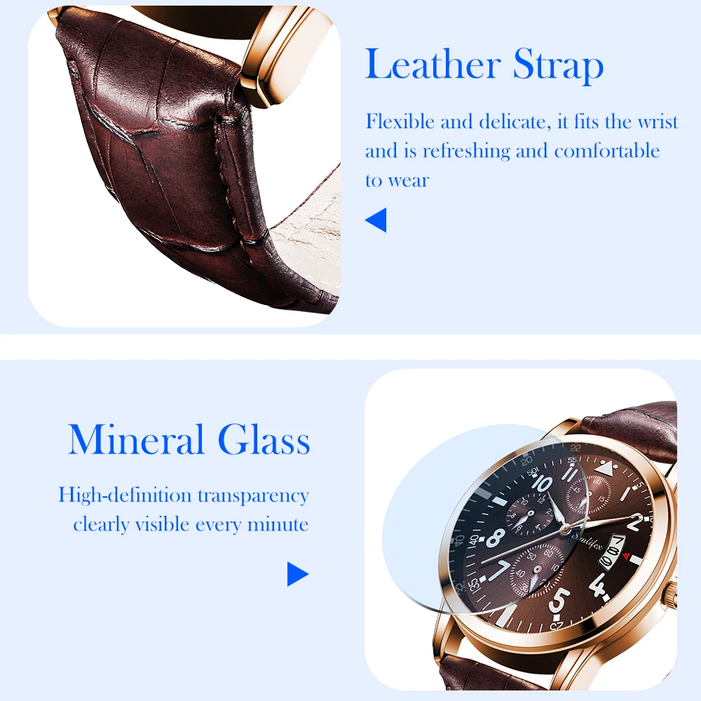 Sunlifex Men's Quartz Watch Leisure Business Leather Watch