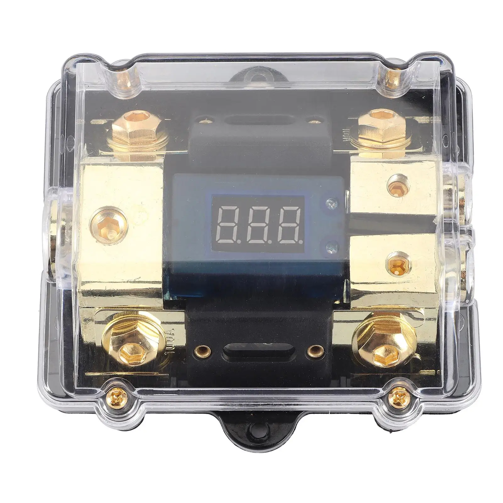 

100A Fuse Holder Block with Voltage Display - 1 In 2 Out for & Yacht Audio Systems