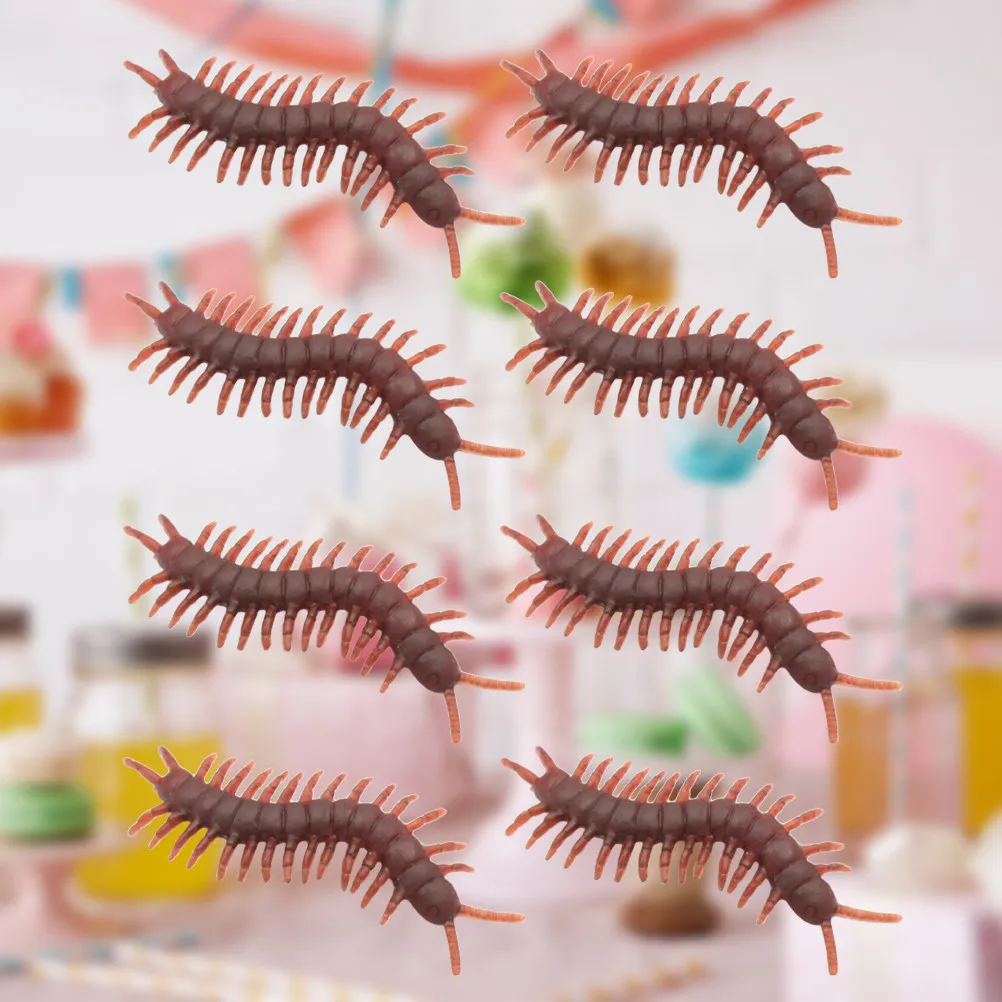 100Pcs Simulation Centipede Prop Lifelike PVC Halloween April Fools Day Scary Tricky Prank Decoration Haunted House