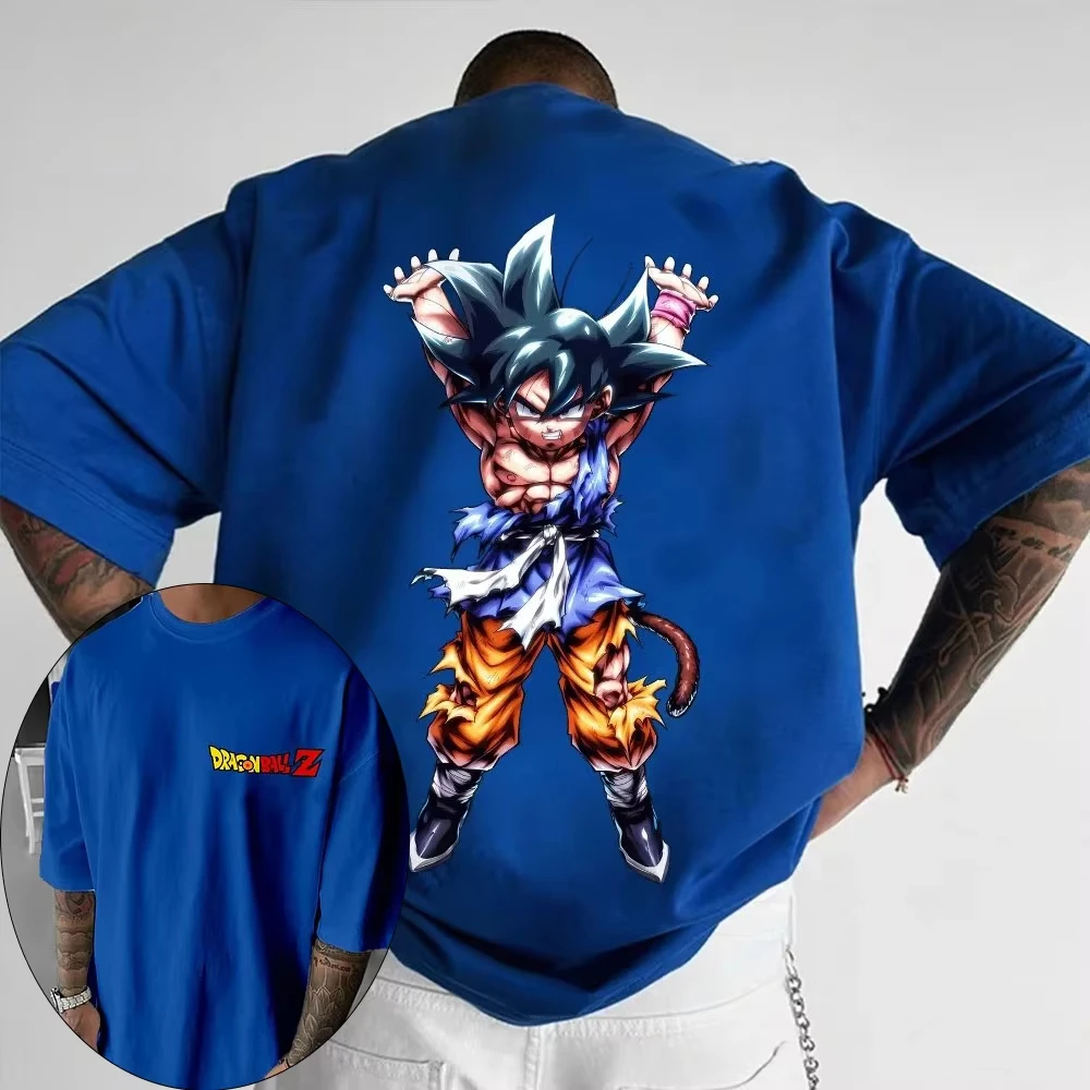 

2026 Summer Dragon Ball Retro High Quality Cotton Men's Oversized T-shirt Goku Printed Unisex Children's Casual Short Sleeves.