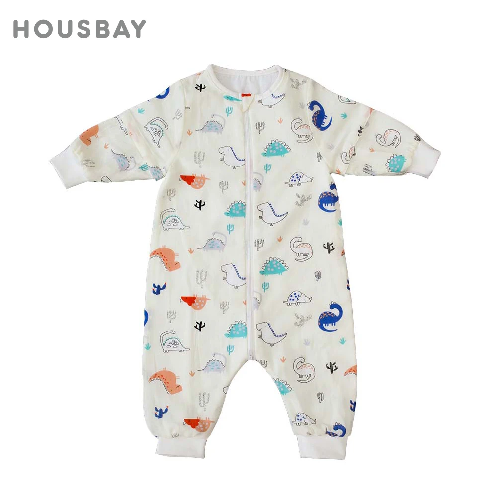 

Детский спальный мешок со съемными рукавами, с принтом динозавра из мультфильма для мальчиков, мягкий хлопковый марлевый 3-ходовой осенний спальный мешок на молнии 1,0 тка